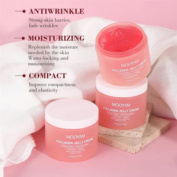 Custom Glowing Lightening Face Cream Overnight Hydrolyzed Collagen Niacinamide Moisturizing Collagen Jelly Cream best