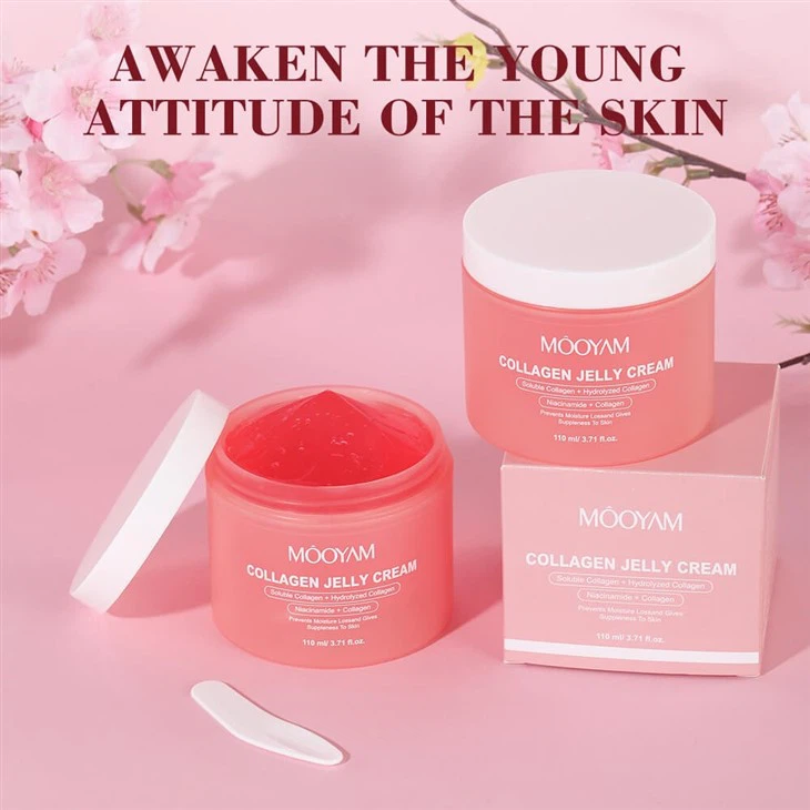 Custom Glowing Lightening Face Cream Overnight Hydrolyzed Collagen Niacinamide Moisturizing Collagen Jelly Cream suppliers